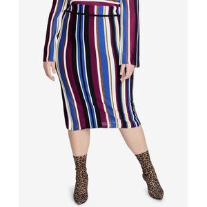 Rachel Rachel Roy Trendy Plus Size Royal Stripe Pencil Skirt